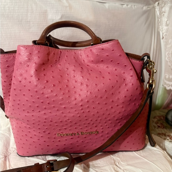 Dooney & Bourke Pink Ostrich-Embossed Tote - Picture 5 of 15